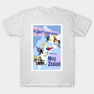 New Zealand Winter Sport Vintage Poster T-Shirt